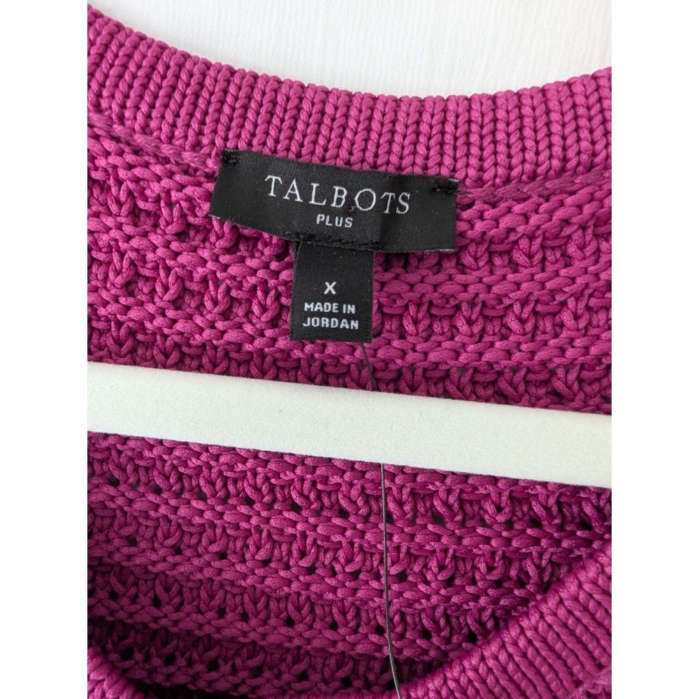 Talbots Plus Fuchsia Kate Cardigan Lady Jacket Gold Crest Buttons Size X New - Picture 5 of 8